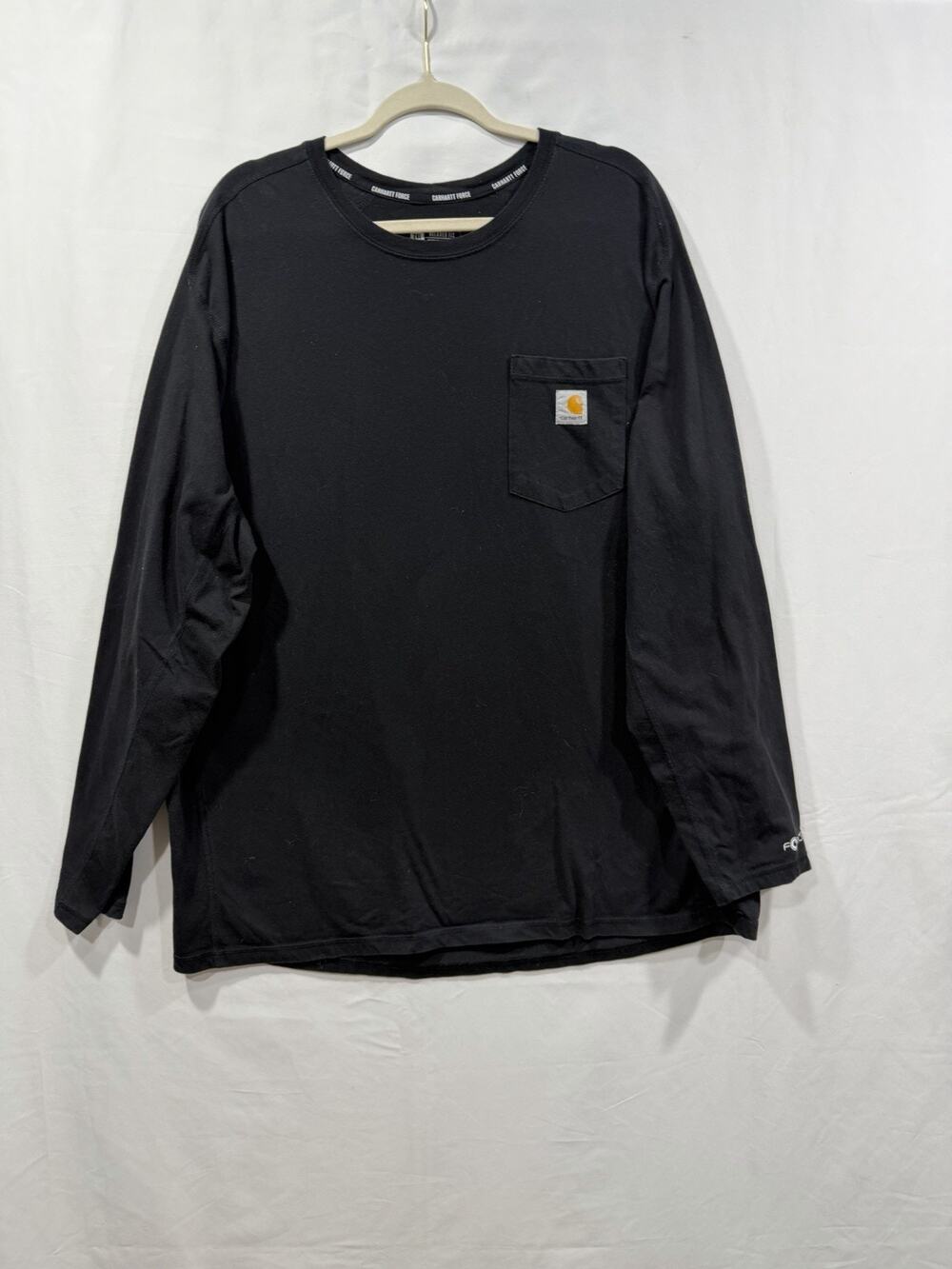 Carhartt T-Shirt Men's 2XL Long Sleeve Crew Neck Relaxed Fit Black Gorpcore